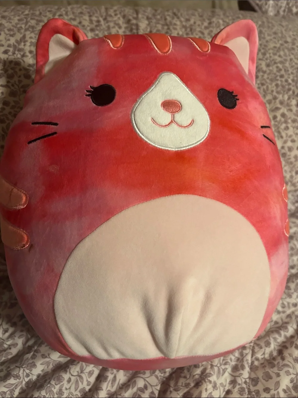 Squishmallows Pink & Coral Cat Plush Pillow